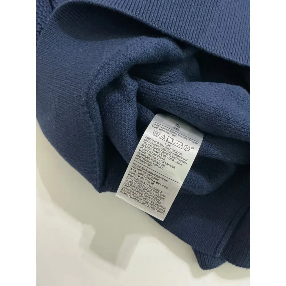 Banana Republic Slim-Fit Textured Sweater T-Shirt Mens XL Navy Blue Cotton Knit